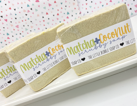 Matcha + Coconut SCRUBBY Handmade Soap Bar